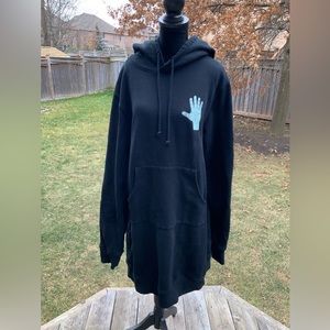 ASHLEY WILLIAMS Gimme Five Black Sweatshirt Dress Women’s Size Medium Oversized